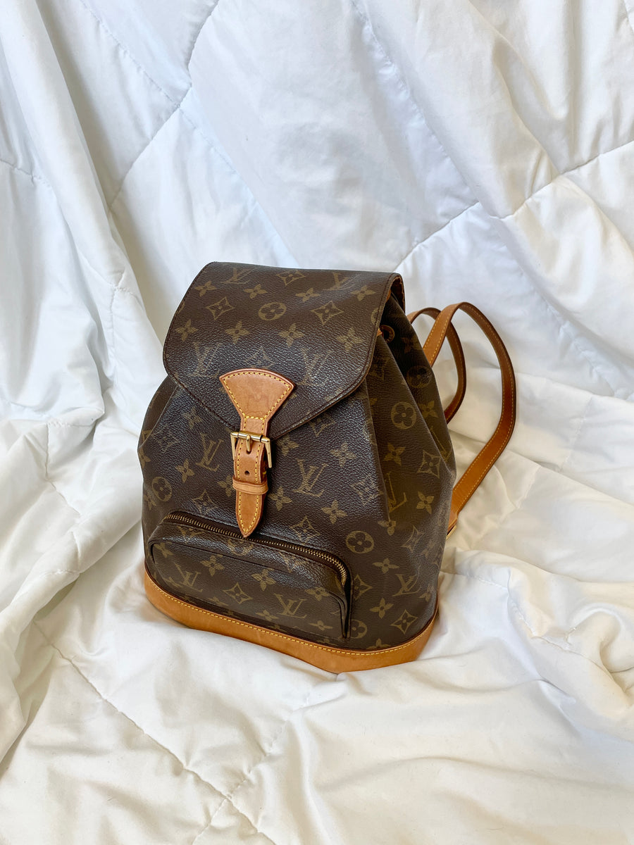 Montsouris cloth backpack Louis Vuitton Beige in Cloth - 32499261