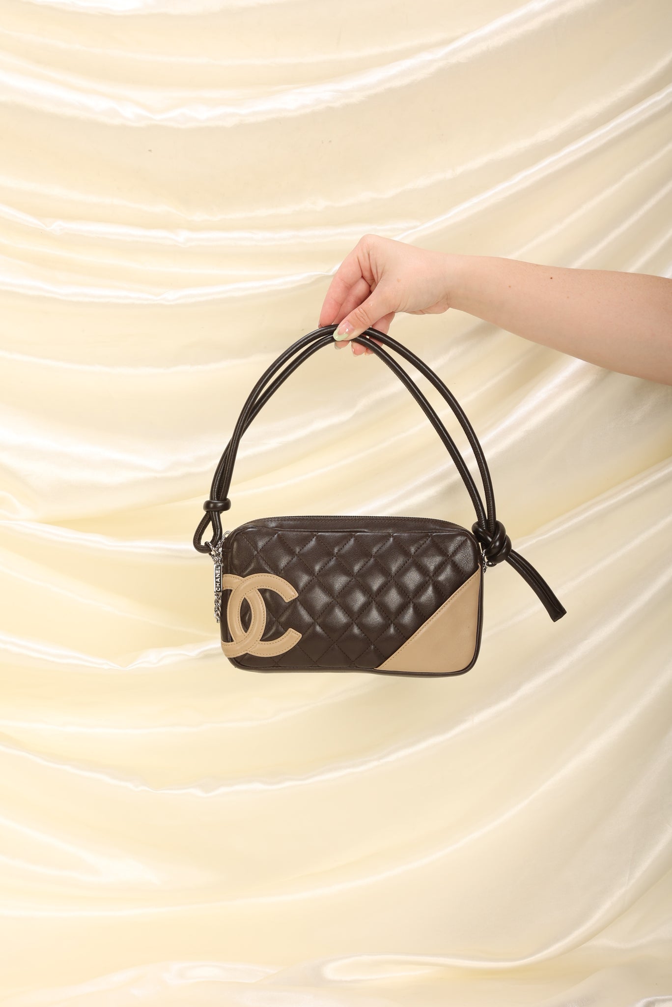 Chanel Calfskin Quilted Cambon Ligne Pochette Fashion Women