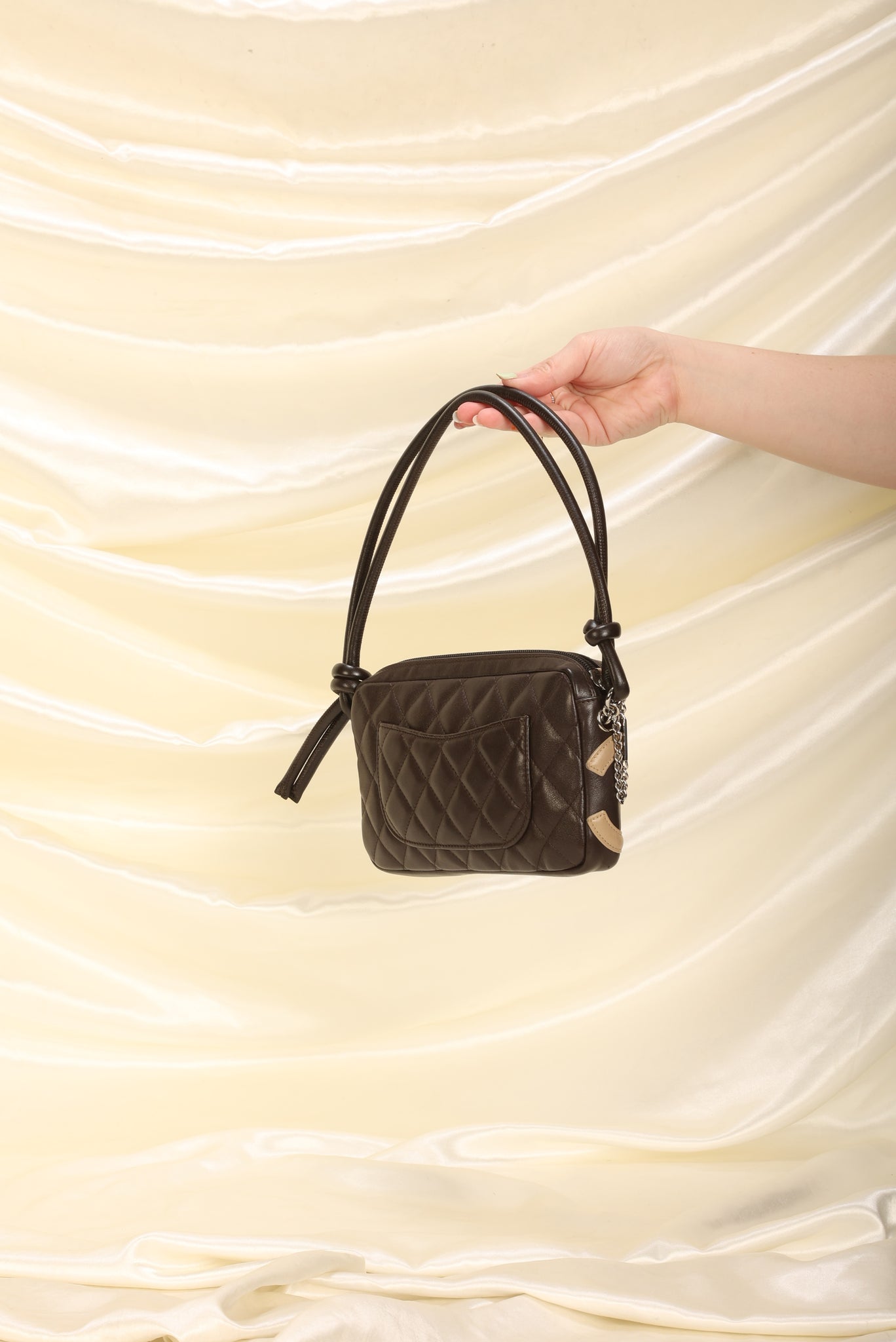 Chanel Ligne Cambon White Pochette Bag