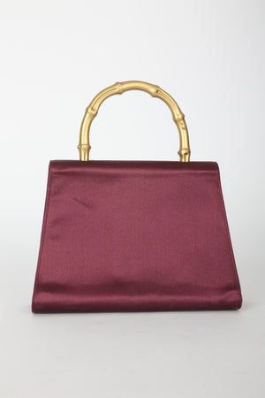 Gucci Gold Bamboo Satin Mini Top Handle Bag