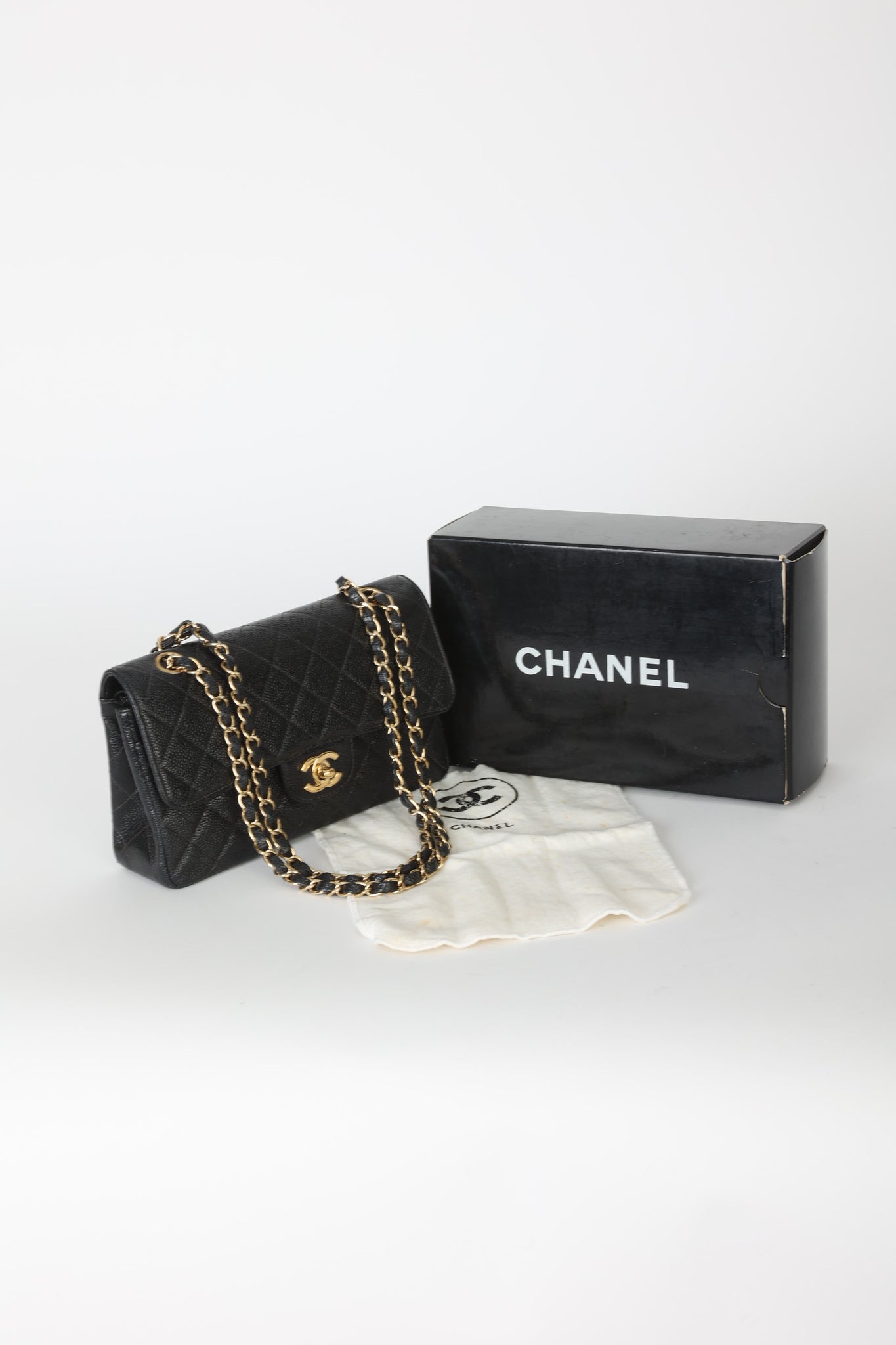 Chanel 2002 Caviar Small Double Flap