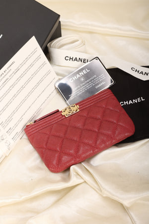 Chanel 2019 Caviar Boy Pouch