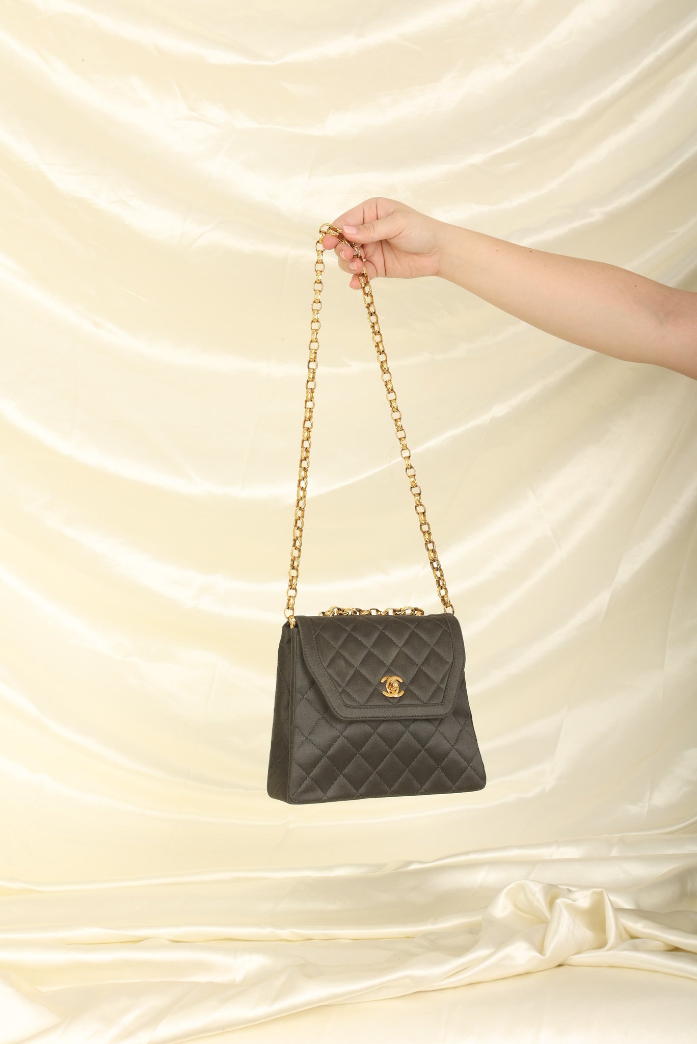 Chanel Vintage Satin Quilted Timeless Bag