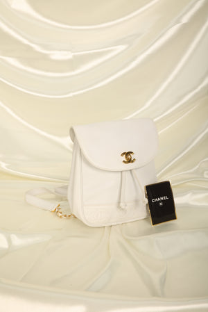 Chanel Caviar Logo Backpack