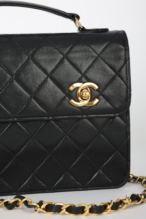 Chanel Lambskin Double Turnlock Mini Briefcase