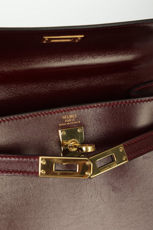 Extremely Rare Hermès 1986 Box Sellier Bordeaux Mini Kelly