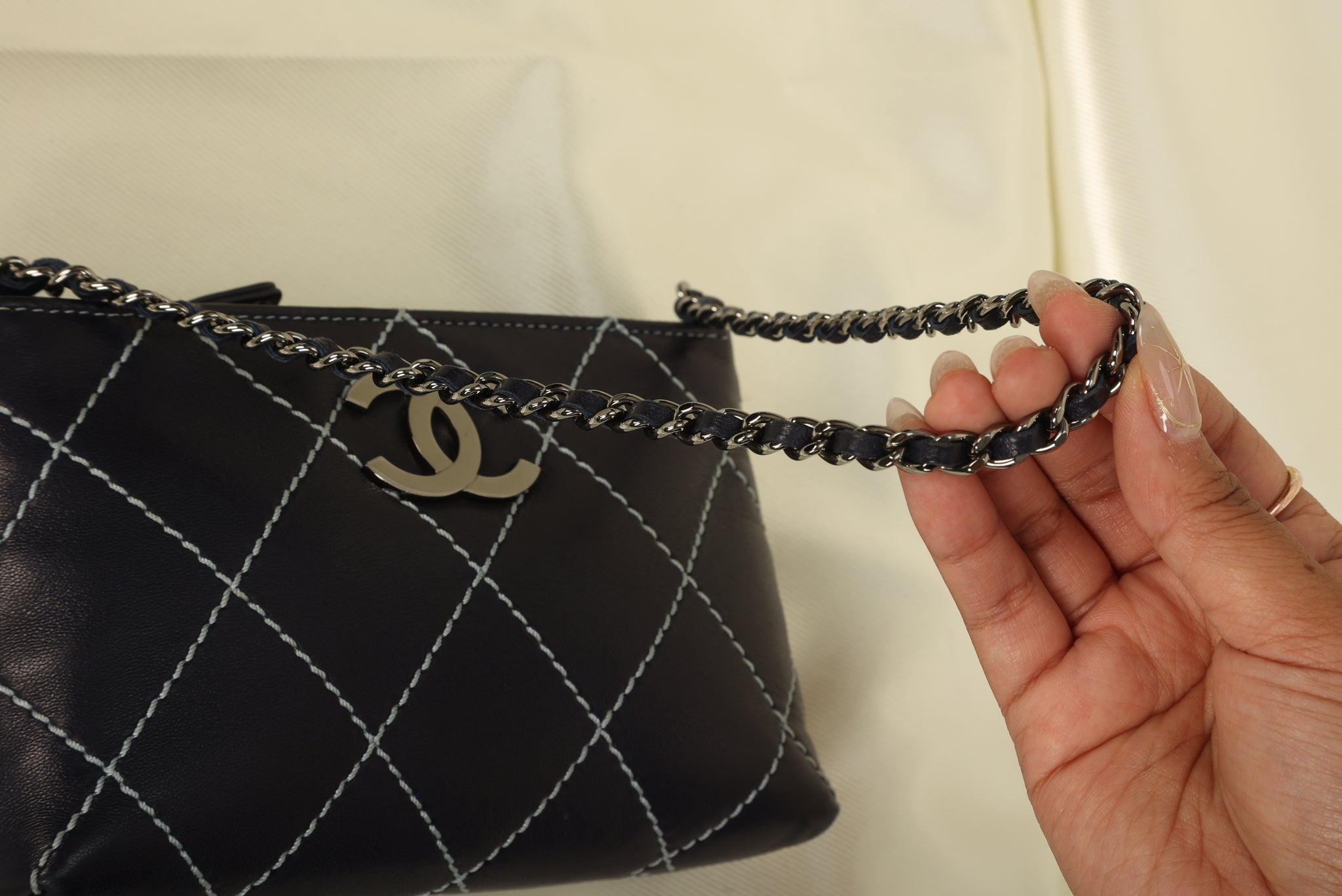 Chanel Lambskin Mini Chain Pochette