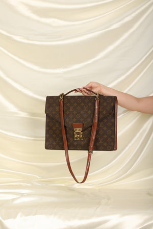 Louis Vuitton Serviette Conseiller Brown Canvas Briefcase Bag (Pre-Own