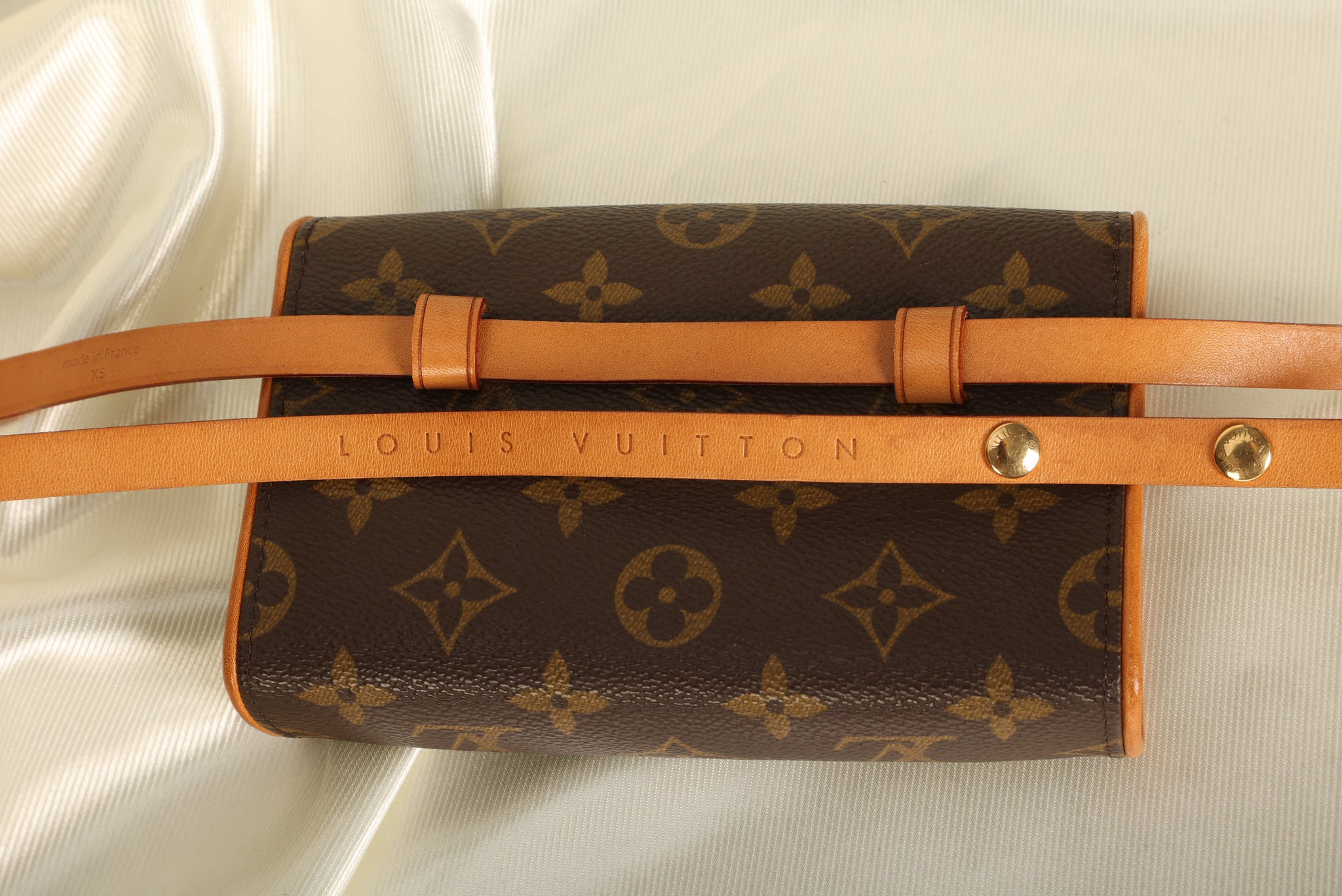 LOUIS VUITTON Leather Strap For Pochette Florentine XS Beige
