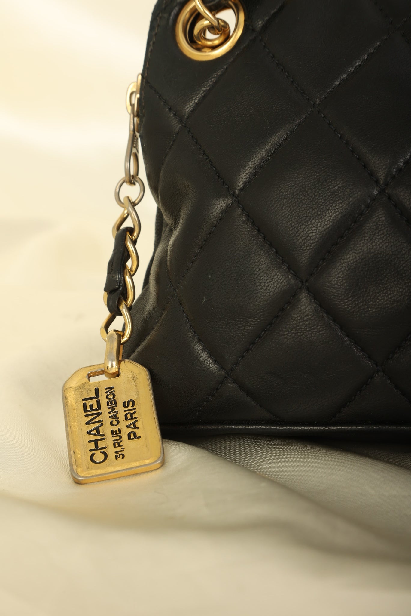 Chanel Pink Lambskin Leather Cambon Small Tote Bag .  Luxury