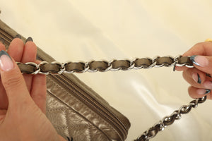 Chanel 2006 Calfskin Metallic Cambon Chain Pochette