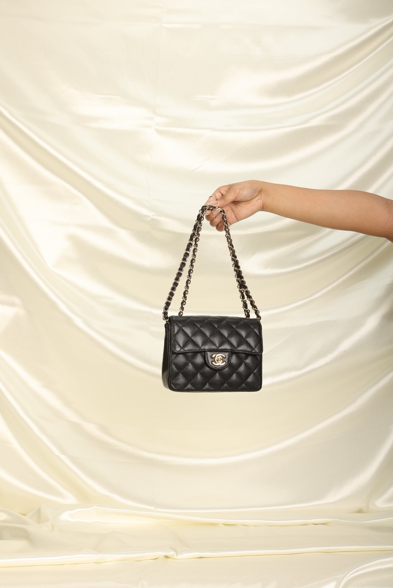 Chanel 1-series Black Rectangular Full Flap Mini with 24K Gold