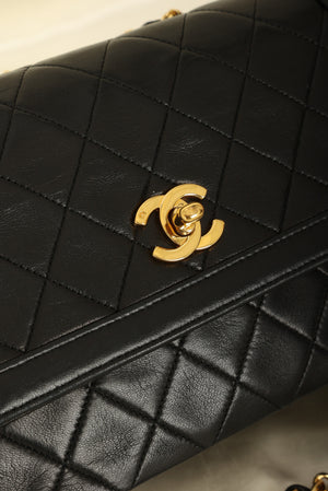 Rare Chanel 1989 Lambskin Single Flap w Wallet