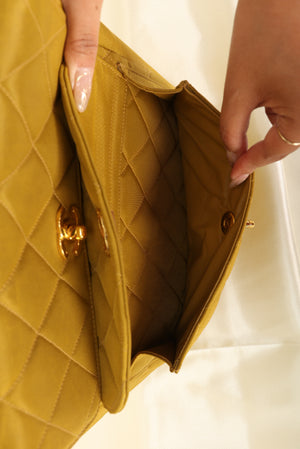 Extremely Rare Chanel Chartreuse Double Turnlock Bag