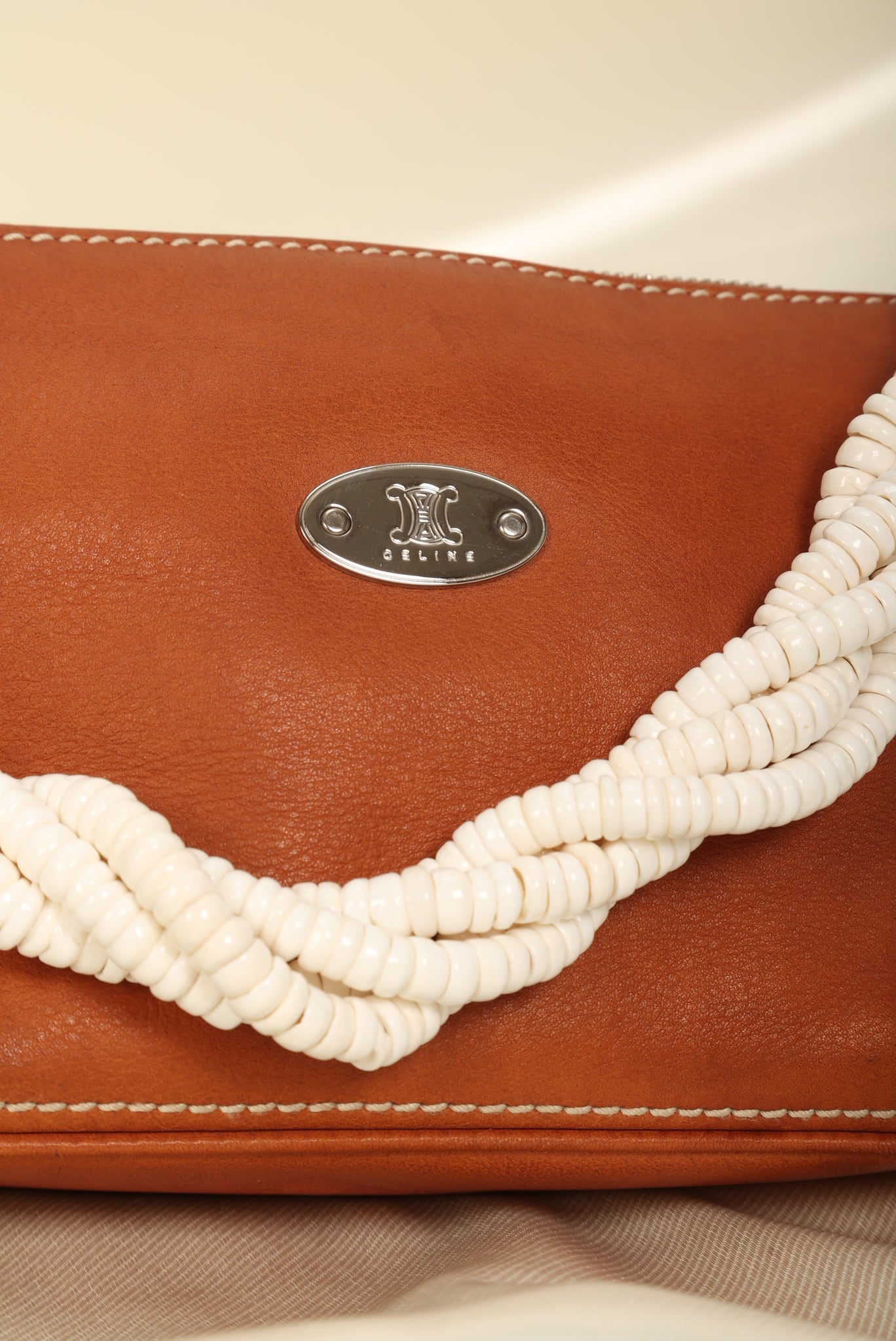 Extremely Rare Celine Leather Beaded Pochette