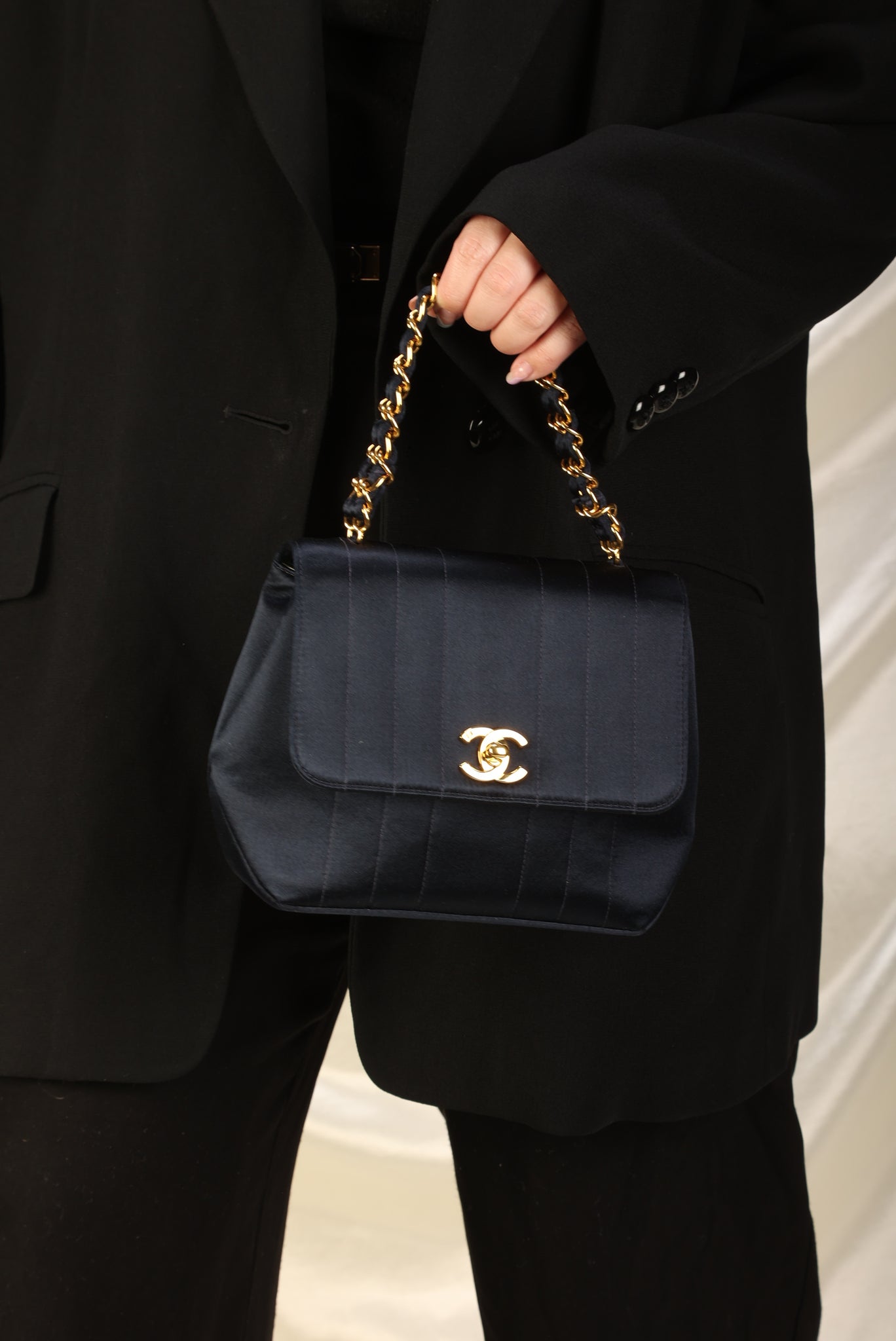 Extremely Rare Chanel Satin Top Handle