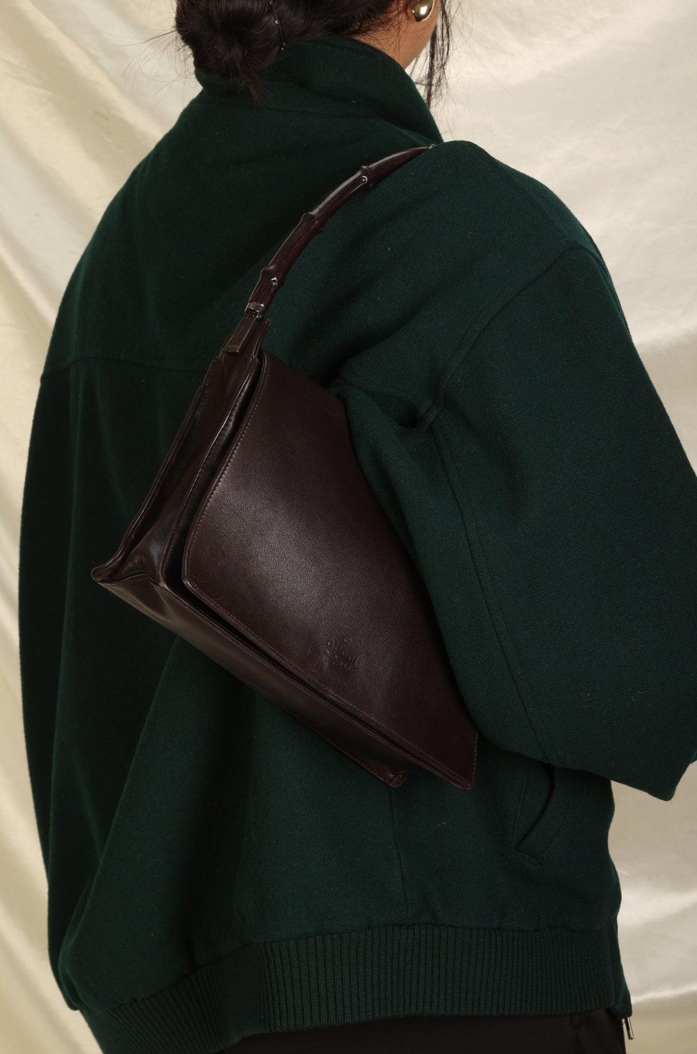 Rare Gucci Leather Bamboo Flap Bag