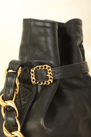 Rare Chanel Lambskin Mini Chain Bucket Bag