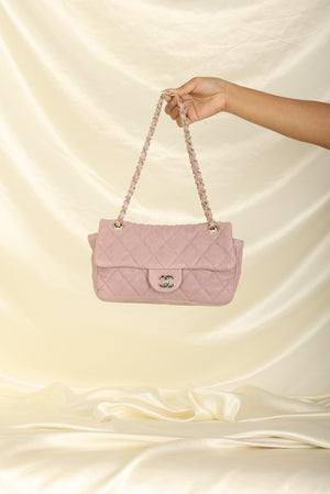 Rare Chanel Calfskin Lavender East West Flap Bag
