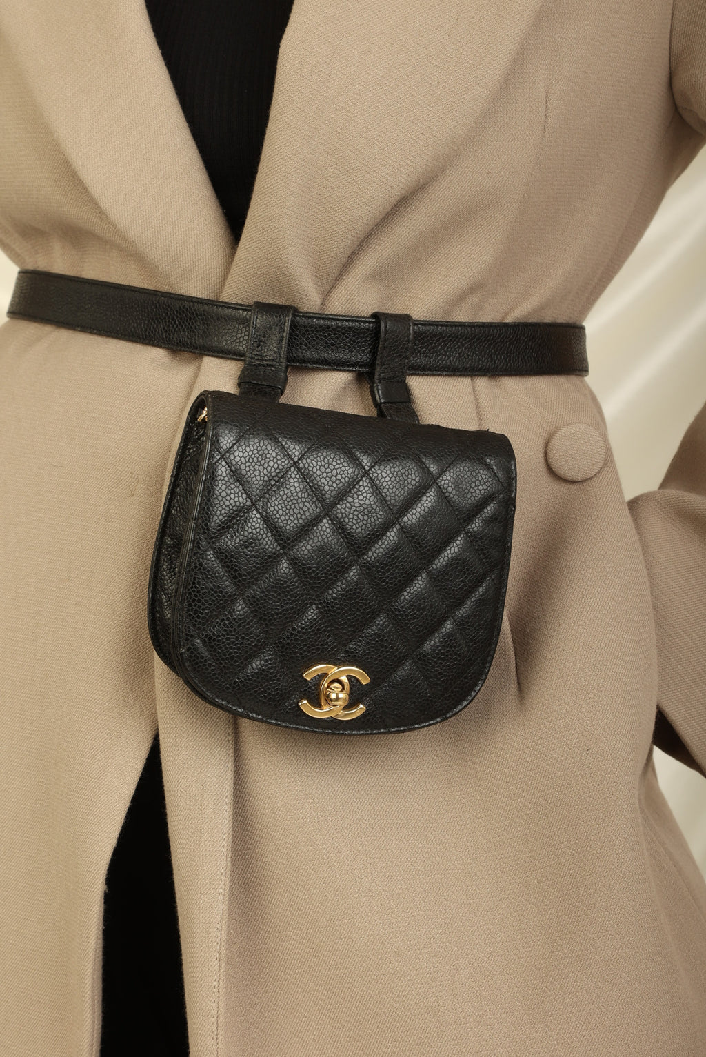 Chanel 1989 Caviar Waist Bag