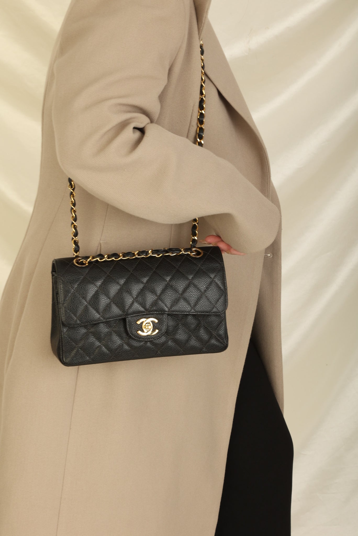 Chanel 2003 Caviar Small Double Flap