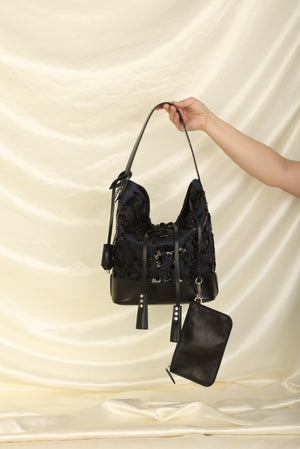 Limited Edition Louis Vuitton Satin Sequin Bucket Bag & Pouch