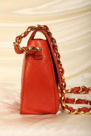 Rare Chanel Lambskin Chunky Chain Flap Bag