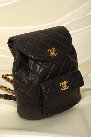 Chanel Lambskin Double Turnlock Backpack
