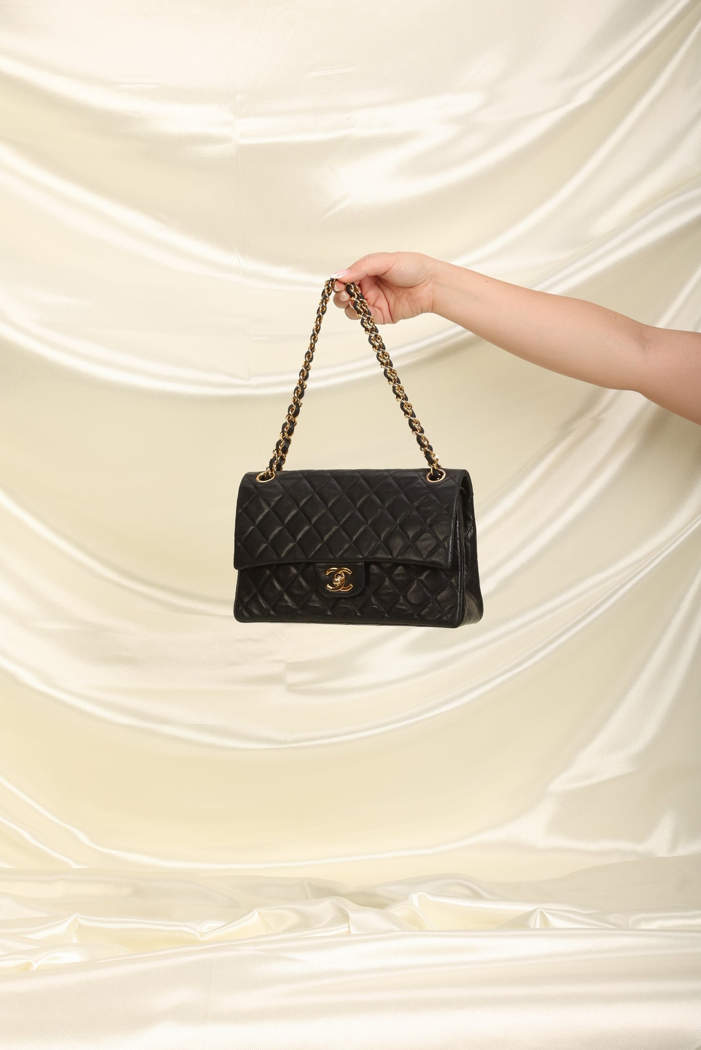 Chanel Classic Double Flap Bag Quilted Lambskin Small Black