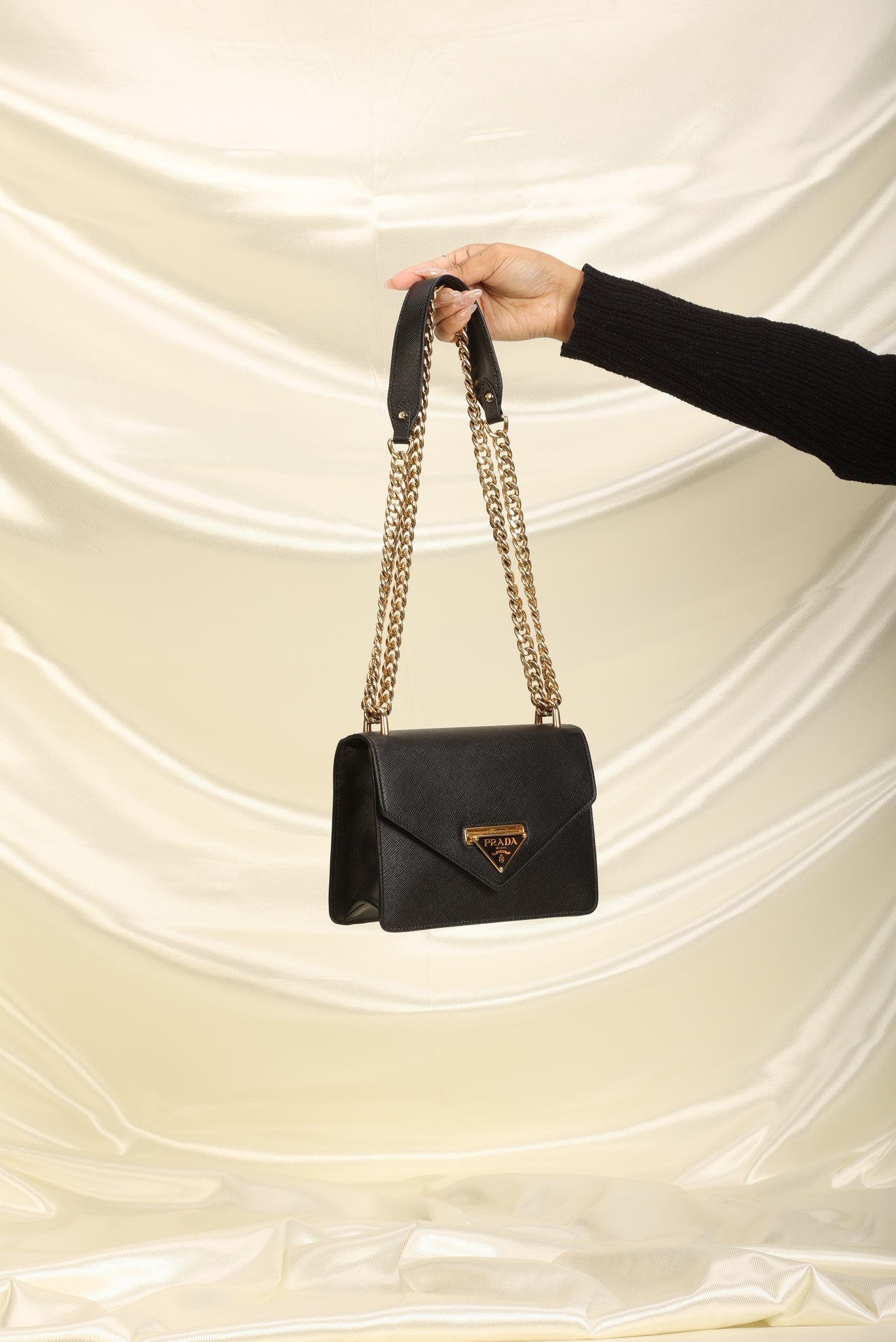 Saffiano Crossbody Bag in Black Prada