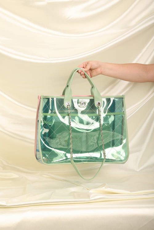Chanel inspired clear PVC pastel cross body bag, Women's Fashion