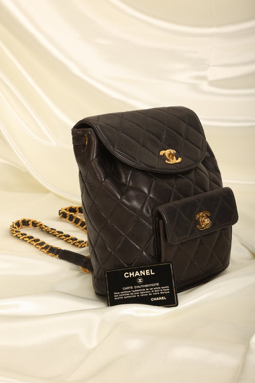 Rare Chanel Lambskin Double Turnlock Backpack – SFN