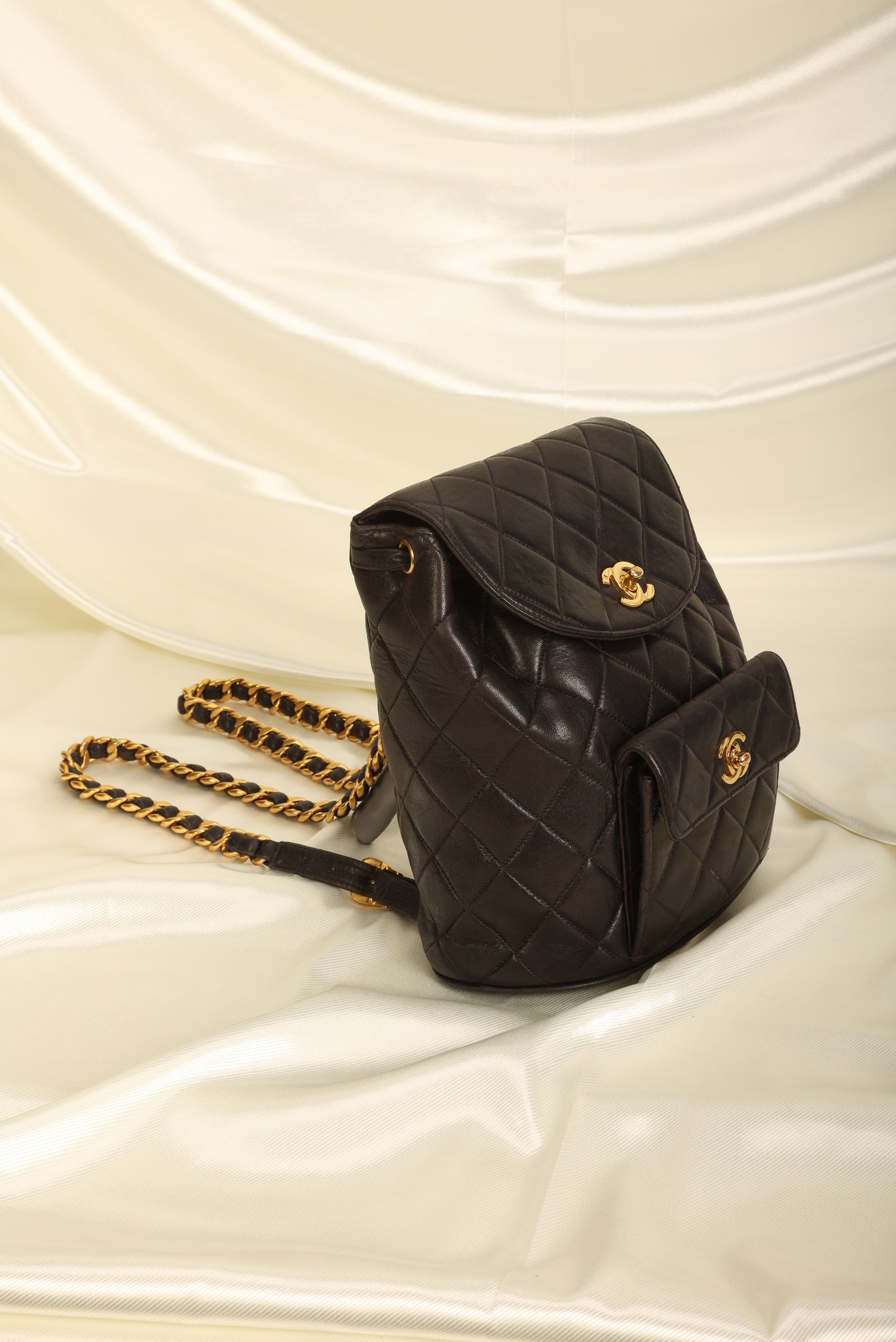 Rare Chanel Lambskin Double Turnlock Backpack – SFN