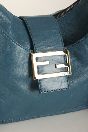 Rare Fendi Leather Triple Logo Shoulder Bag
