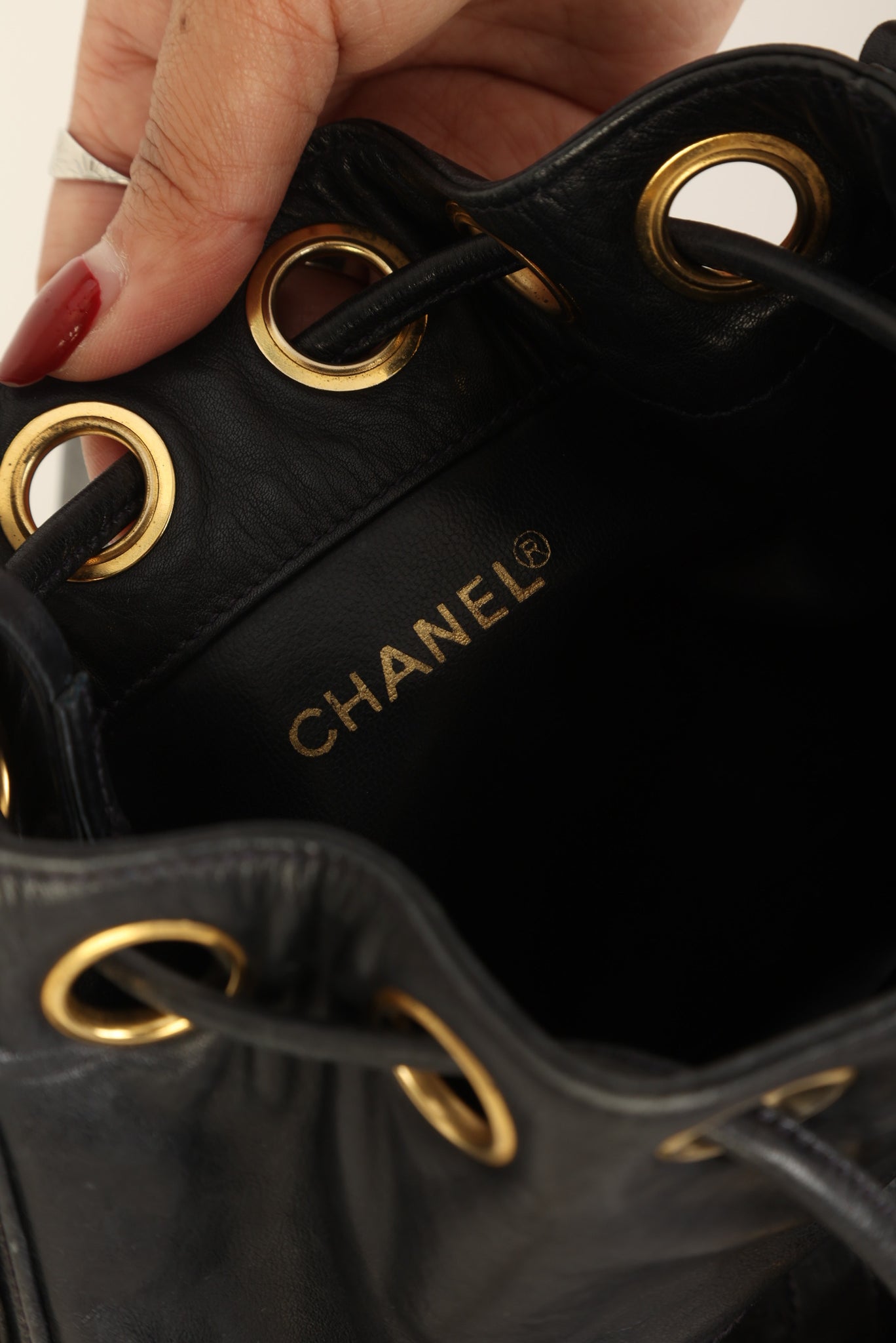 Chanel 1991 Lambskin Mini Bucket Bag