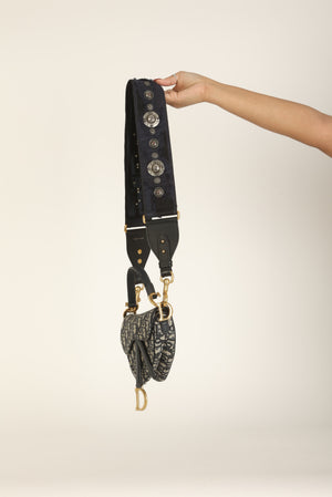Dior Oblique Mini Saddle with Dior Guitar Strap