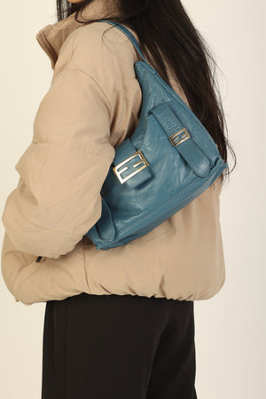 Rare Fendi Leather Triple Logo Shoulder Bag