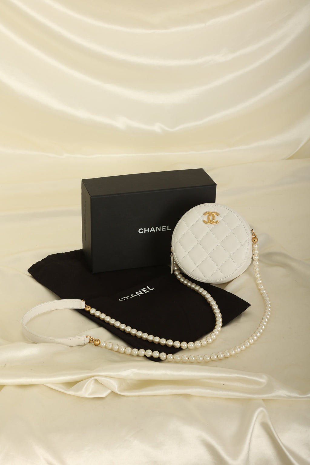 Chanel Lambskin Pearl Round Vanity