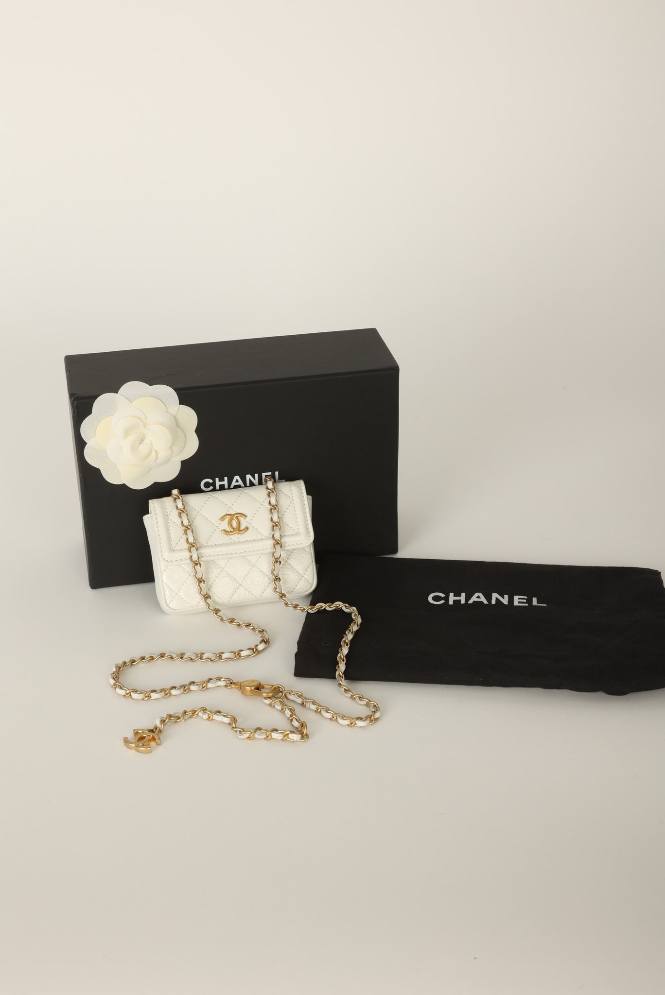Chanel 2020 Patent White Micro Flap