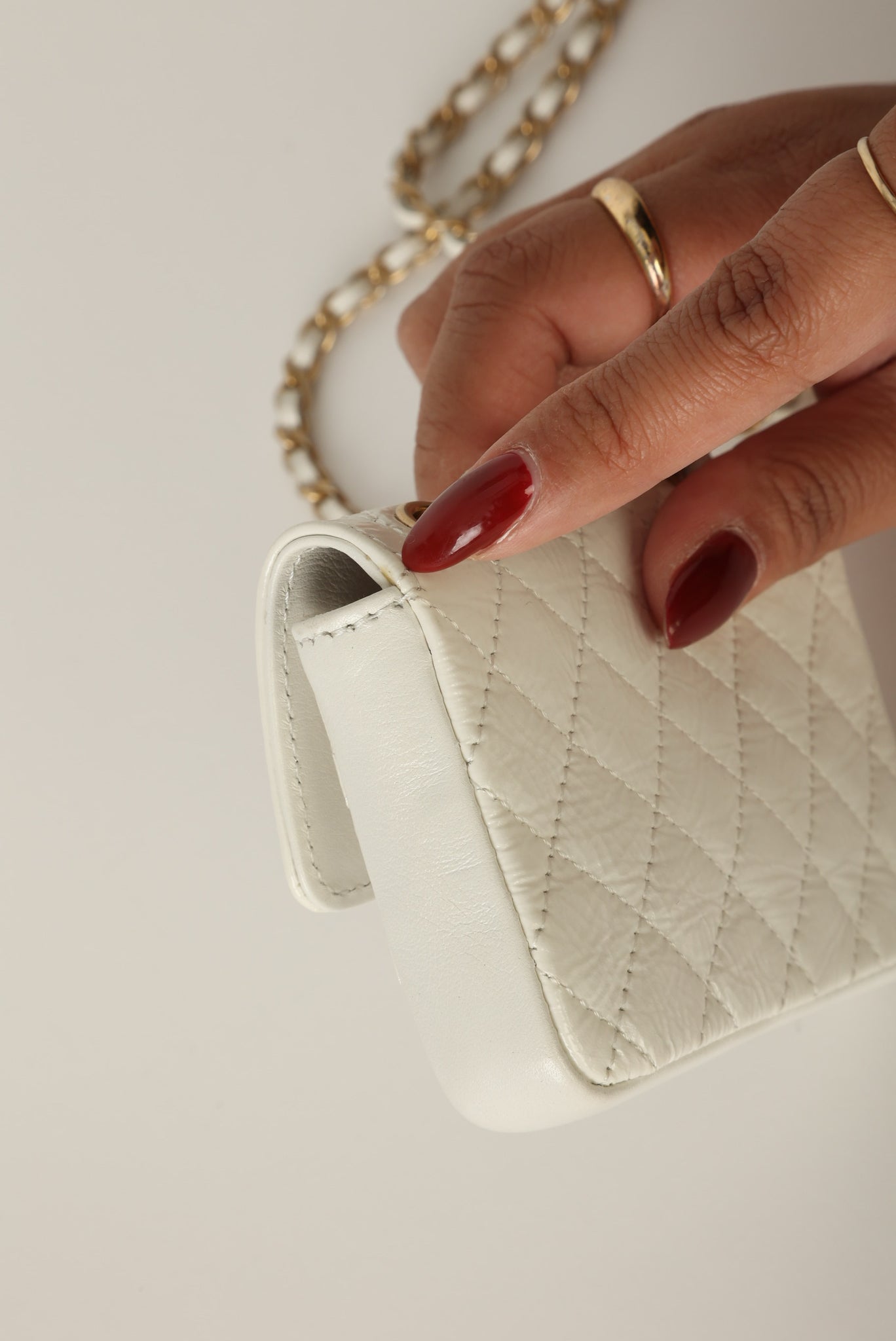 Chanel 2020 Patent White Micro Flap
