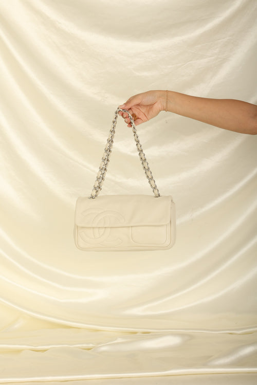 Maroon /Cream Trim Authentic Chanel Shoulder Bag
