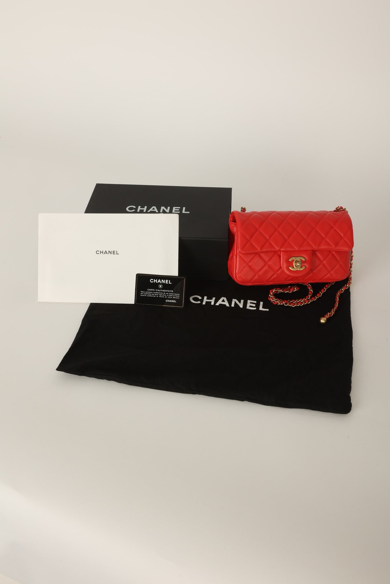 Chanel 2020 Lambskin Pearl Crush Mini Rectangle Flap