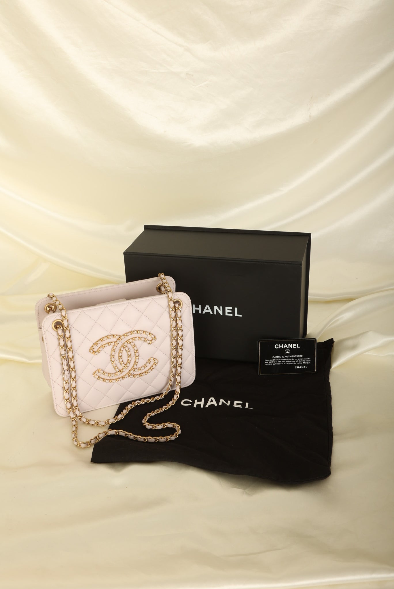 Rare Chanel 2020 Lilac Chain Accordion Small Tote