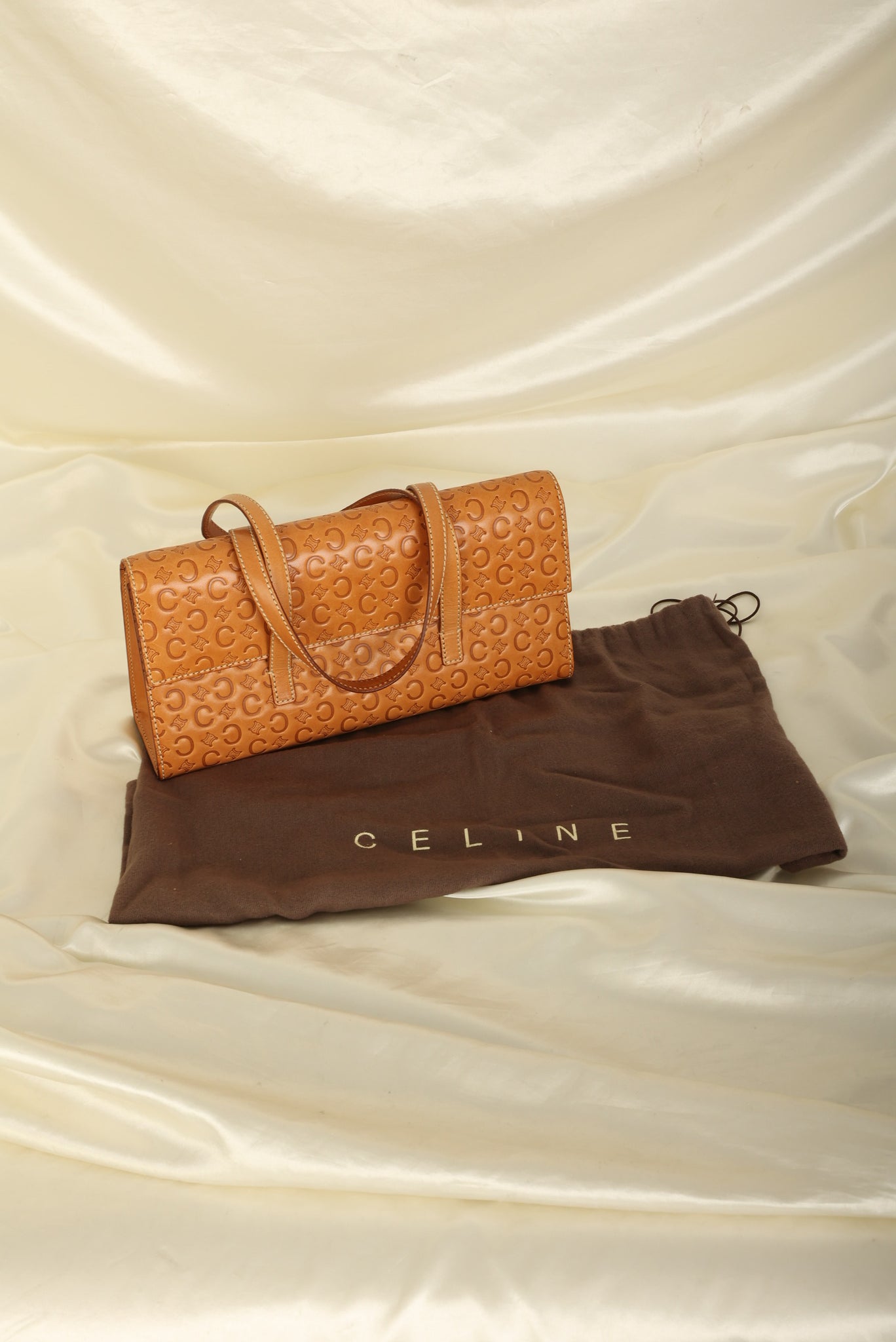 Rare Celine Triomphe Leather Flap Tote