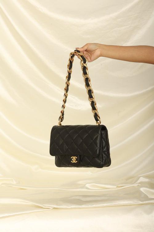 Chanel Rose Quilted Lambskin CC Funky Town Large Flap Bag Gold Hardware, 2022 (Like New)