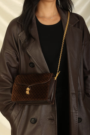 Rare Gucci Suede Chain Flap Bag
