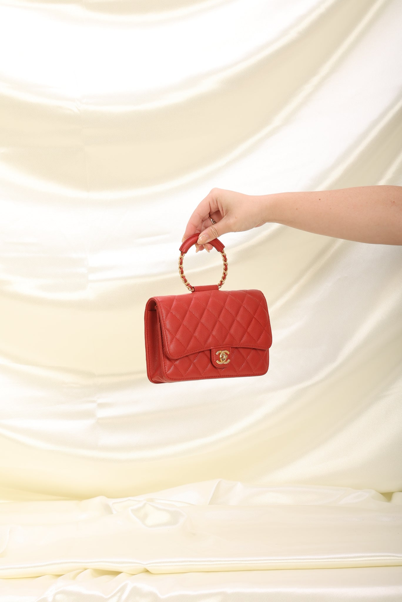 mini chanel bag vintage red
