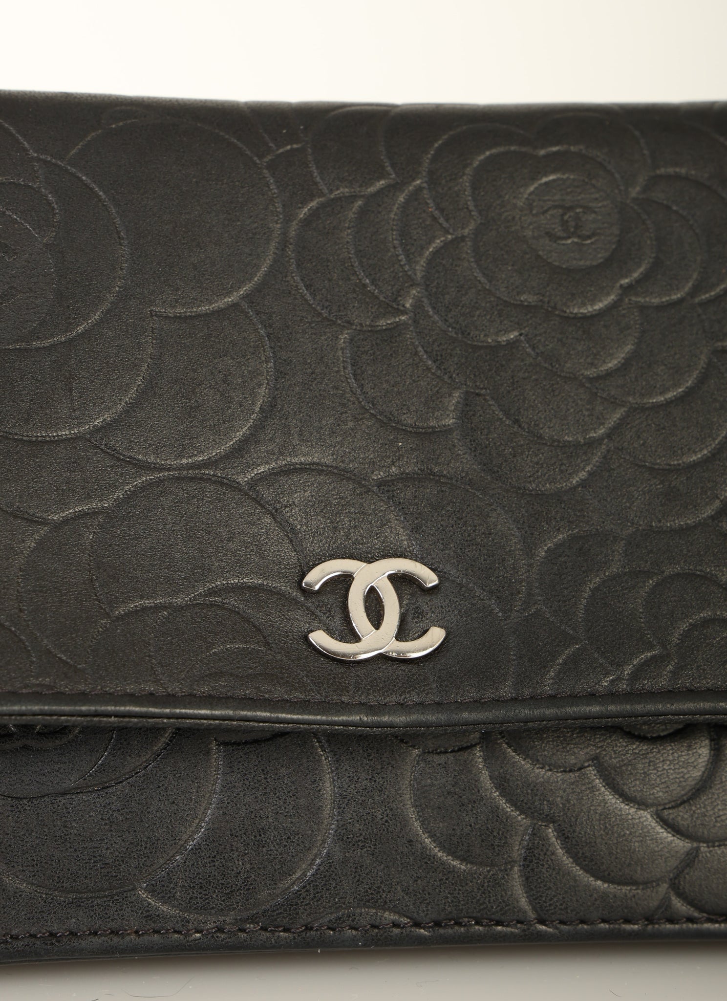 Chanel 2009 Lambskin Camellia Wallet on Chain