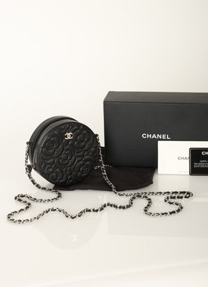 Chanel 2019 Goatskin Camellia Mini Crossbody