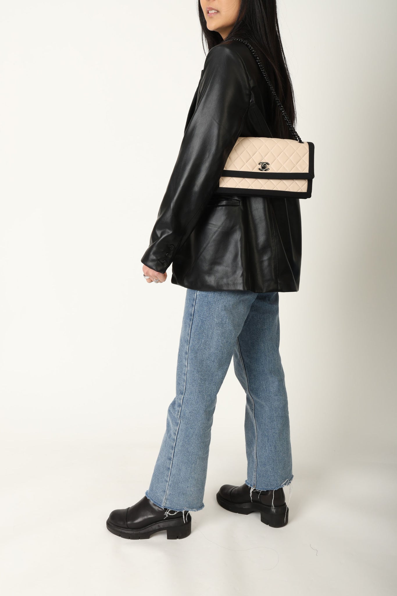 Chanel 2015 Lambskin Grosgrain Flap Bag